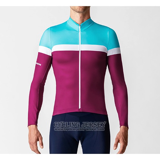2019 Cycling Jersey La Passione Blue White Red Long Sleeve And Bib Tight